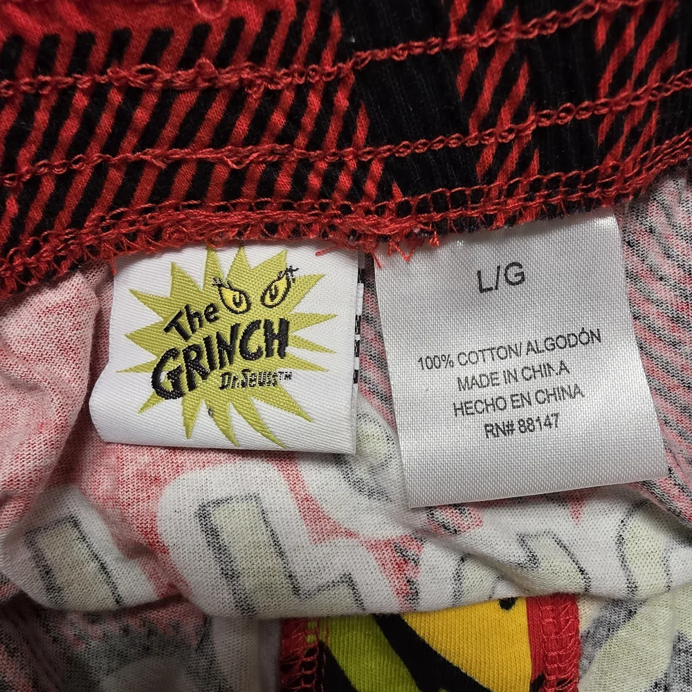Dr. Seuss Grinch Plaid Boxers - Red and Green